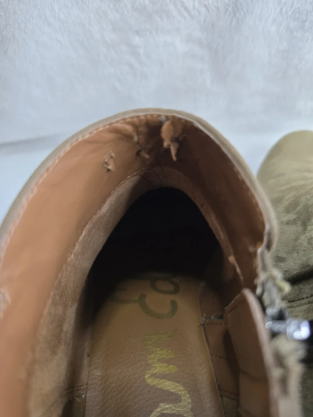 Sam Edelman Petty Suede Ankle Booties Olive Moss Womens size 8 See Description